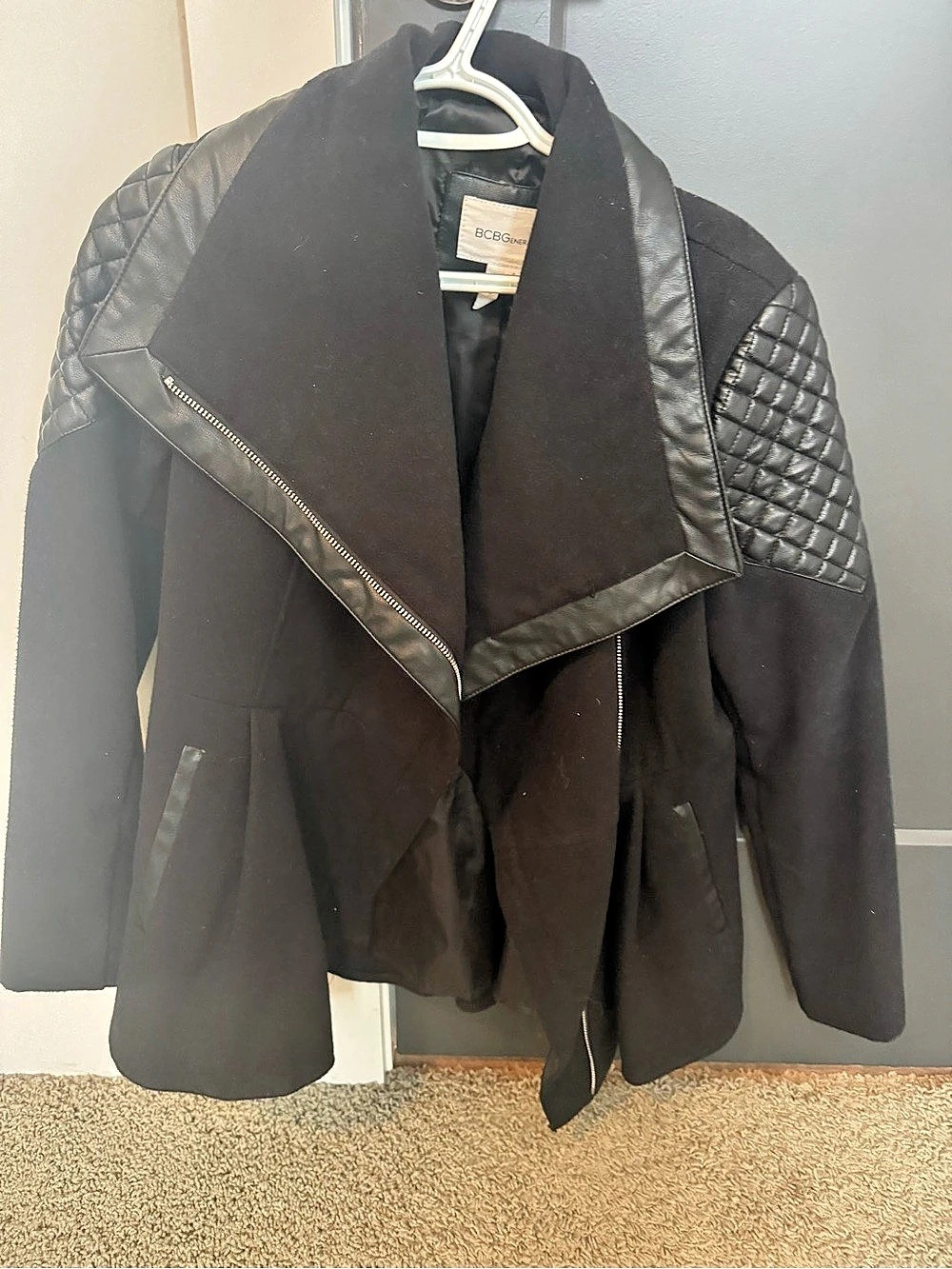 BCBG Generation Black Moto Jacket Size Small